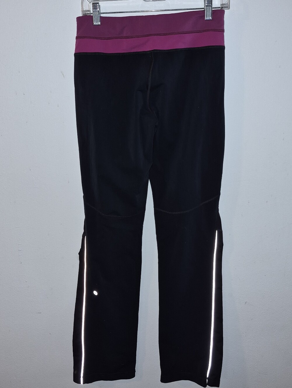 6) Lululemon Magenta/Black Straight Leg Lined Track Pants